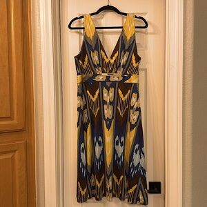 Tory Burch sundress, vintage pattern 100% silk. Size L